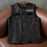 Tough Guy &uuml;lipaks esimene kiht veisenahast matt retro nostalgiline nahkvest veduri&uuml;likond meeste vest M