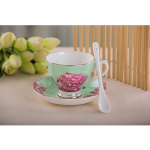 170 ml, Fine Bone China kohvitass ja alustass ning lusikas, naljakas moedisain, Zakka Tazas Cafe espressotass, Euroopa kohv S