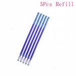 12/13 tk kustutatav pliiatsikomplekt 0,5 mm sinise musta tindiga kirjutusgeelpliiatsid pestav k&auml;epide kooli kontoritarvete jaoks 5 Pcs Refill （Blue）