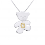 LEA &; ARTHUR - Laste ripatsi motiiv (KARUPOEG) H&otilde;bedane 925 tuhandeid roodiumiga kaetud ja; (T&auml;ht O) Kollase kullaga kaetud