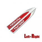 2 tk 3D Metallist Turbo Logo Auto K&uuml;ljetiiva Tera Embleem M&auml;rk Autokleebised Stiilikleebis Universaalsed Auto V&auml;liskujunduse Aksessuaarid must