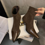 mood Seksikas leopardi terava varbaga pahkluu Naiste saapad keskmise kontsaga kingad 2025. aasta talv Uued Chelsea elegantsed kingad Trend Pumps T&otilde;mblukk Botas Mujer 35 must