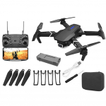 E88 RC droon Wifi kahe kaameraga nutikas FPV Quadcopter lainurkselfie kaamera kokkupandav laste kingitus dual camera 1 battery must