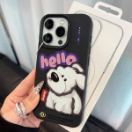 Telefoni&uuml;mbris iPhone 11 13 XR XS Max &uuml;mbrisele iPhone 12 14 15 16 Pro Max 12 Pro 15 Plus Nahast v&auml;rvitud veekindel kukkumis- ja kulumiskindel multikas iPhone 16 Pro Max valge