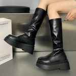 Platvorm Naiste K&otilde;rged Saapad Nahast Kingad Naistele 2024 Trend Chelsea Saapad Talvine Mood Uued Lumisaapad Jalutamiseks Kleit Mujer Zapatos 35 must