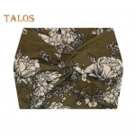 Naiste laia keerutatud peapael, eriti suur treening etnilises stiilis lilledega tr&uuml;kitud peapael jooga juuksepael Boho keerutatud paksude juuste aksessuaarid must