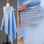 100x150cm &Otilde;&otilde;nes Ruuduline Organza Kangas Nahas&otilde;bralik Kleidi S&auml;rgi Disainer K&auml;sit&ouml;&ouml; DIY &Otilde;mblusmaterjal Riie 100x150cm sinine