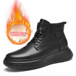 Meeste kingad Meeste saapad Ehtne nahk Meeste pahkluusaapad Stiilsed Meeste Talvised Pl&uuml;&uuml;sist Lumesaapad K&otilde;rge Kvaliteediga V&auml;litingimustes Meeste Tossud 44