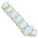 Milky Opal Gemstone Handmade 925 Sterling Silver Bracelet7-8 k9y41