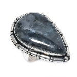 Natural Merlinite Gemstone Handmade 925 Sterling Silver Jewelry Ring Size 6 c3n90
