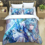 Anime Genshin Impact Voodipesu Komplekt Poistele T&uuml;drukutele &Uuml;heinimese/Kuninganna Suurus Tekikott Padjap&uuml;&uuml;r Voodi Lastele T&auml;iskasvanutele Moodne Kodu Tekstiilextile uus 70x133cm 2pcs white