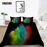 3D Tie Dye Kuningas Kuninganna Tekikott V&auml;rviline Pritsitud Tindi Stiilis Voodipesukomplekt Lastele Teismelistele T&auml;iskasvanutele Kaasaegne Kunst Pol&uuml;ester Tekikott EU single(135x200cm)