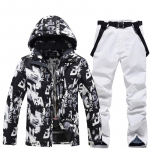 Suusakost&uuml;&uuml;m meestele Kapuutsiga suusajope ja p&uuml;kste komplektid Veekindel tuulekindel lumekost&uuml;&uuml;m Meeste soojustatud soe talv v&auml;ljas lumemantel Suusa lumelaua &uuml;likond tops S/pants M
