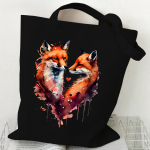 Fox Oil Painting Series &Otilde;lakott Vintage Esteetika Loomad Naised Kandekott &Otilde;pilased Mood Multifilmid Hoiuraamatud L&otilde;uendikott