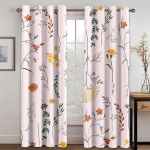 Lille ja linnu disainiga kardinad, 3D-tr&uuml;kk, luksuslik ja elegantne aknakardin, magamistoa, elutoa sisustusakna katted 100W130H(CM)40x51in&Grommet Top