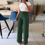 K&otilde;rge v&ouml;&ouml;kohaga eesriide sirge laia s&auml;&auml;rega vabaaja naiste pidulikud p&uuml;ksid XXL roheline