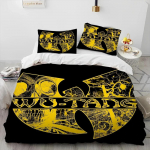3D Wu T-TANG Klannide Seeria Silt Tekk Voodipesukomplekt, Tekikott Voodikomplekt Tekikate Padjap&uuml;&uuml;r, King Queen Suuruses Voodipesukomplekt Lastele EU Single 135x200cm