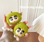 Airpods Pro 2. p&otilde;lvkonna &uuml;mbris, armas 3D multikas Durian Boy &uuml;mbris Airpodsile 1/2 &uuml;mbris, pehme silikoonist k&otilde;rvaklappide kate poistele for airpods 1 2