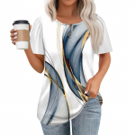 Naiste moodne vabaaja l&uuml;hikeste varrukatega n&ouml;&ouml;biga tr&uuml;kkimine &uuml;mara kaelusega pullover L sinine