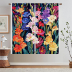 Gladiolus roosad kardinad elutuppa kombitsad pimendavad aknad l&auml;bipaistvad kardinad 2 tk komplekt kardinad magamistoa kaunistuseks pimedad W50xH70cmx2pcs-CL