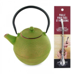 Th&eacute;i&egrave;re en fonte Ming + paille inox avec filtre