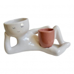 Laisk mees istutuspott vaigust lamav figuuriga lillepott drenaažiavaga lauapealne sukulent istutuspott sukulentidele kaktus siseruumides aia kaunistuseks