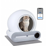 Tonepie-Bac &agrave; Liti&egrave;re olemasolev Intelligent pour Chat, Enti&egrave;rement Ferm&eacute;, Animaux de Compagnie tualettruumid, Self Books, Versions Anglaises, 65L valge