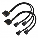 SATA 15-kontaktiline 2*4-kontaktiline jahutusventilaatori toiteadapteri kaabel 2-suunaline muundur 22AWG kaabel