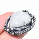 Rainbow Moonstone Handmade 925 Sterling Silver Jewelry Ring Size 6 l9v70