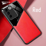 VivoV27 Pro &uuml;mbris PU nahast auto magnetiline k&otilde;va PC kate Vivo V27 V27E V25 V25E V23 E V23E VivoV23 VivoV25 &uuml;mbriste jaoks For Vivo V27 punane
