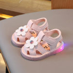 T&uuml;drukute kingad Helendavad sandaalid Suvi Uus Pehme tallaga Beebi K&otilde;ndimiskingad Moodsad Printsessi Kingad Libisemiskindlad Laste Sandaalid Beebi Kingad 16insole11.5cm roosa