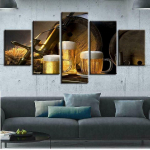 &Otilde;llepruulikoja k&auml;sit&ouml;&ouml;plakat 5 paneeliga l&otilde;uendiga pilt Prinditud seinakunst l&otilde;uendimaal Elutoa seinakaunistus ilma raamita 30x40cm*2 30x60cm*2 30x80cm*1