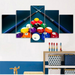 ArtSailing 5-osaline l&otilde;uend piljard spordimaal HD-pildid seinakunst Kodukaunistus elamiseks cu-1733B 20x35cm*2 20x45cm*2 20x55cm*1