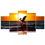 5 t&uuml;kki Seinakunst L&otilde;uend Maalimine Pelikanid P&auml;ikeseloojang Kaasaegne kunst Kodukaunistuse galerii Prindi Sisustus elutoale Ilma raamita 20x35cm*2 20x45cm*2 20x55cm*1