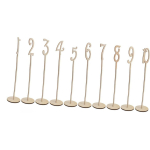 10 tk Puidust Lauanumbrid Pulmavastuv&otilde;tuks Stendid Istekohtade Numbrid Hoidjalusega Alus Lauanumbrid Pulmapeo &Uuml;rituse Toitlustus 1-10 looduslik