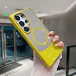 Peegel&uuml;mbris Samsung Galaxy S24 Ultra/ S25/ S25 Plus/ S24 FE jaoks MagSafe magnetiline juhtmevaba laadimine Moekas meigi kommiv&auml;rvi s&auml;delev telefoni&uuml;mbris Galaxy S24 lilla