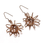 Copper Look Handmade 925 Sterling Silver Jewelry Earring 2.17 z8k53