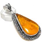 Baltic Amber Handmade 925 Sterling Silver Jewelry Pendant 2.64 z3h30