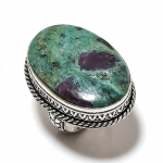 Ruby in Fuchsite Ethnic 925 Sterling Silver Gift Ring Size 8 D6Q84