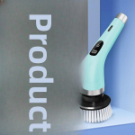 9-in-1 elektriline vannitoa puhastushari kahepikkusega k&auml;epidemetega Electric Cleaning Brush
