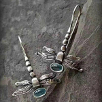 Retro h&otilde;bedase v&auml;rvi Dragonfly Animal k&otilde;rvar&otilde;ngas Hook Dangle Party Naiste ehted