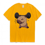 J&otilde;usaal Bro Capybara T-s&auml;rk Naljakas koomiksimustriga T-s&auml;rk unisex naistele suvine mood puhas puuvilla l&uuml;hikeste varrukatega T-s&auml;rk 2XL