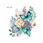 WC kleebised Akvarell lilleline pojeng liblikas vastupidav veekindel isekleepuv seinakleebis Buttefly