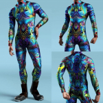 3D digitaaltr&uuml;kk Lavakost&uuml;&uuml;mid T&auml;iskasvanutele Halloweeni &Uuml;ritused Karnevali Teemapidu Cosplay Riietus M&auml;ngimine Jumpsuit Kids S-120cm