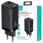 Usams Ład. Siec. 1Xusb-C+1Xusb T47 65W(Only Head) Pd Fast Charging Super Si Czarny/Black Cc153Tc01 (Us-Cc153)