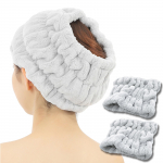 Towa juuksekuivatusr&auml;tikute turbani komplekt 2 &ndash; kiiresti kuivavad, imavad, mikrokiust juuksepaelad, hall &ndash; unisex juuksem&auml;his, du&scaron;i all ja basseinis kasutamiseks