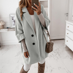 Naiste kunstvillast elegantne segakoostisega mantel, slim-l&otilde;ikeline naiste pikk mantel, pealisr&otilde;ivasjakk XL valge