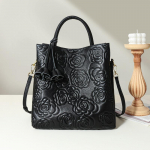 Ehtsast nahast naiste kott k&auml;ekott moekas suur kott &uuml;he &otilde;lakotiga crossbody kott must
