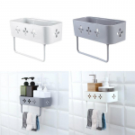 Vannitoa seinahoidja hoiustamisriiul Abipulga t&uuml;&uuml;p du&scaron;iriiul Korv Vannitoa &scaron;ampoonihoidja hoiukoht khaki