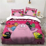 3D multikakomplekt B-Barbapapa tekikott ja padjap&uuml;&uuml;rid Pehme nahas&otilde;bralik &Uuml;hekordne King suurus Lastele S&uuml;nnip&auml;evakingitus 2pcsUsTwin 172x218